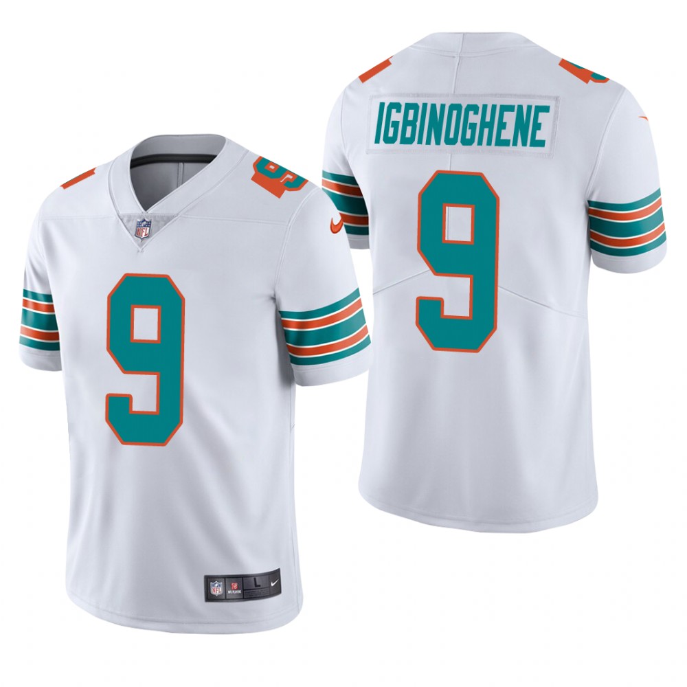 Miami Dolphins Noah Igbinoghene White Jersey Vapor Limited - Men's