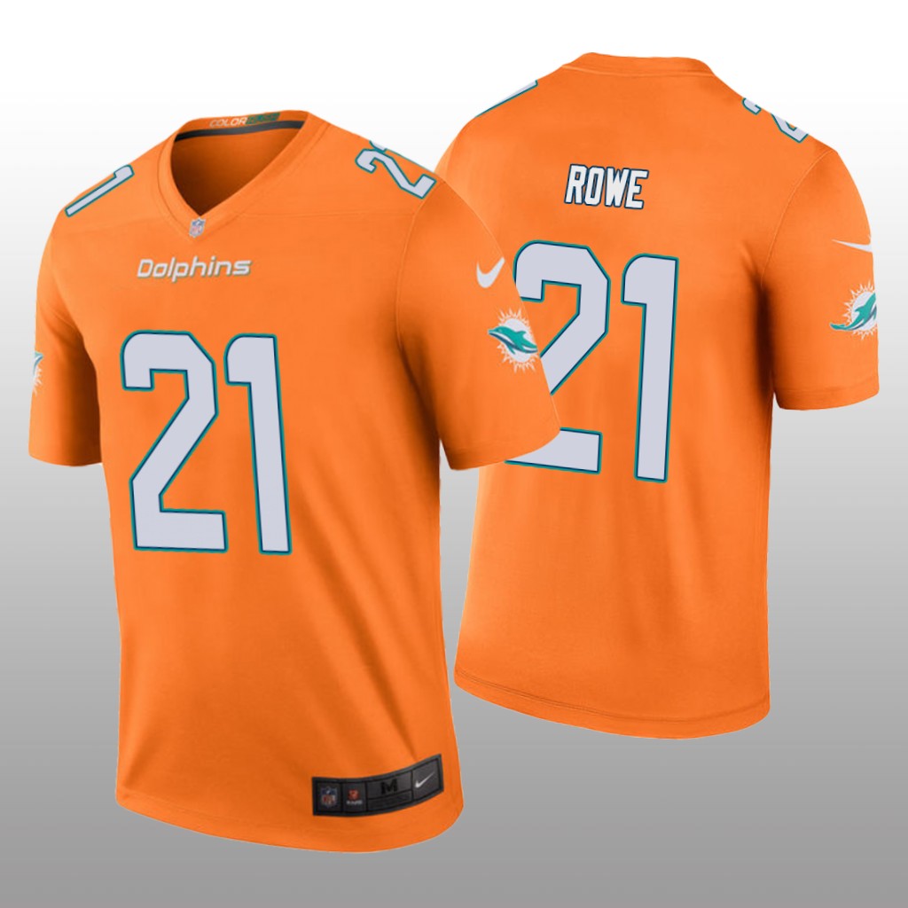 Miami Dolphins Orange Eric Rowe Color Rush Legend Jersey
