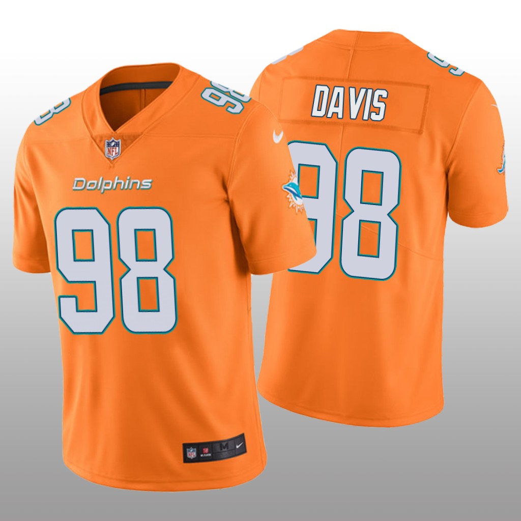 Miami Dolphins Raekwon Davis Orange Jersey Color Rush Limited - Men's