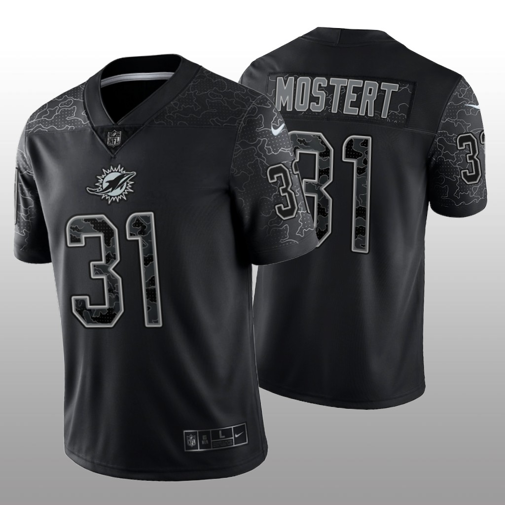 Miami Dolphins Raheem Mostert Black Jersey Reflective Limited - Men's