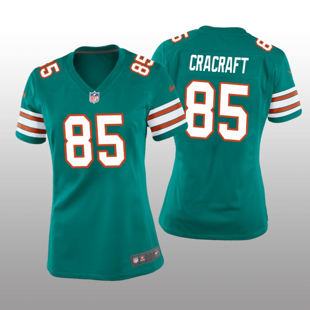 Miami Dolphins River Cracraft Aqua Jersey Throwback Game - Women's