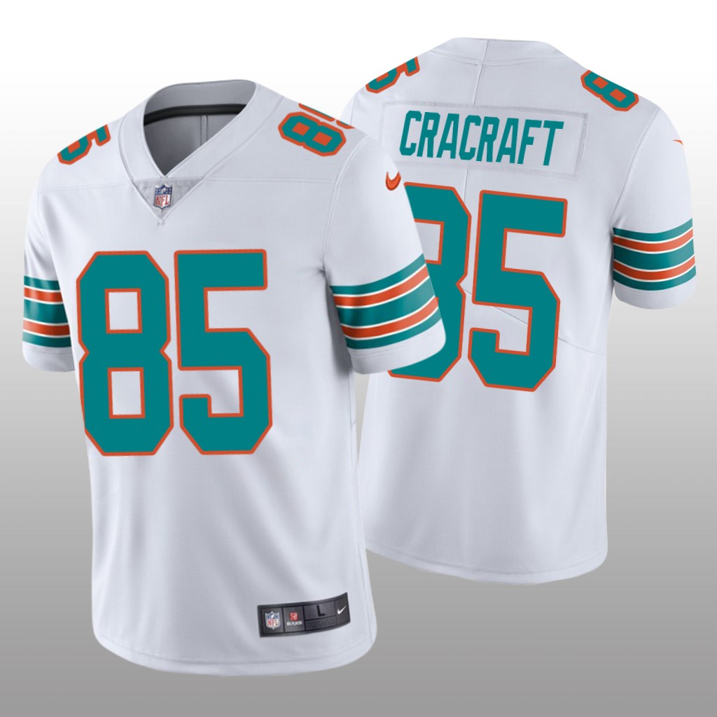 Miami Dolphins River Cracraft White Jersey Vapor Limited - Men's