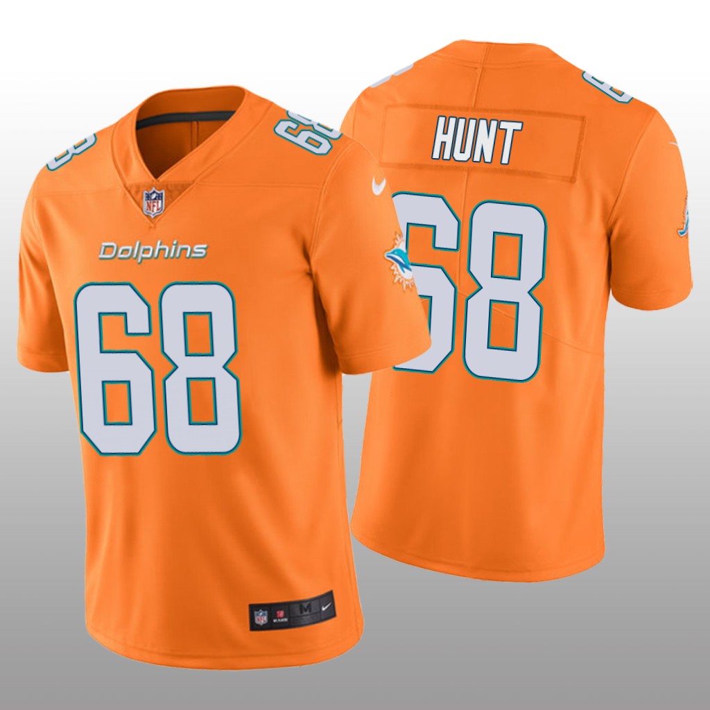 Miami Dolphins Robert Hunt Orange Jersey Color Rush Limited - Men's