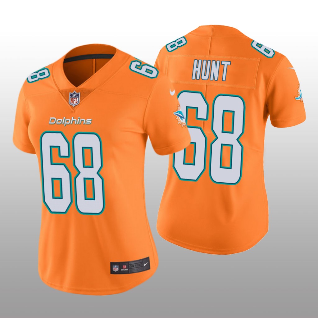 Miami Dolphins Robert Hunt Orange Jersey Color Rush Limited - Women's
