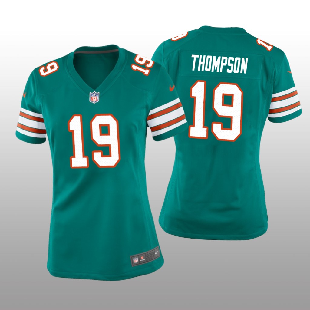 Miami Dolphins Skylar Thompson Aqua Jersey Throwback Game - Women's
