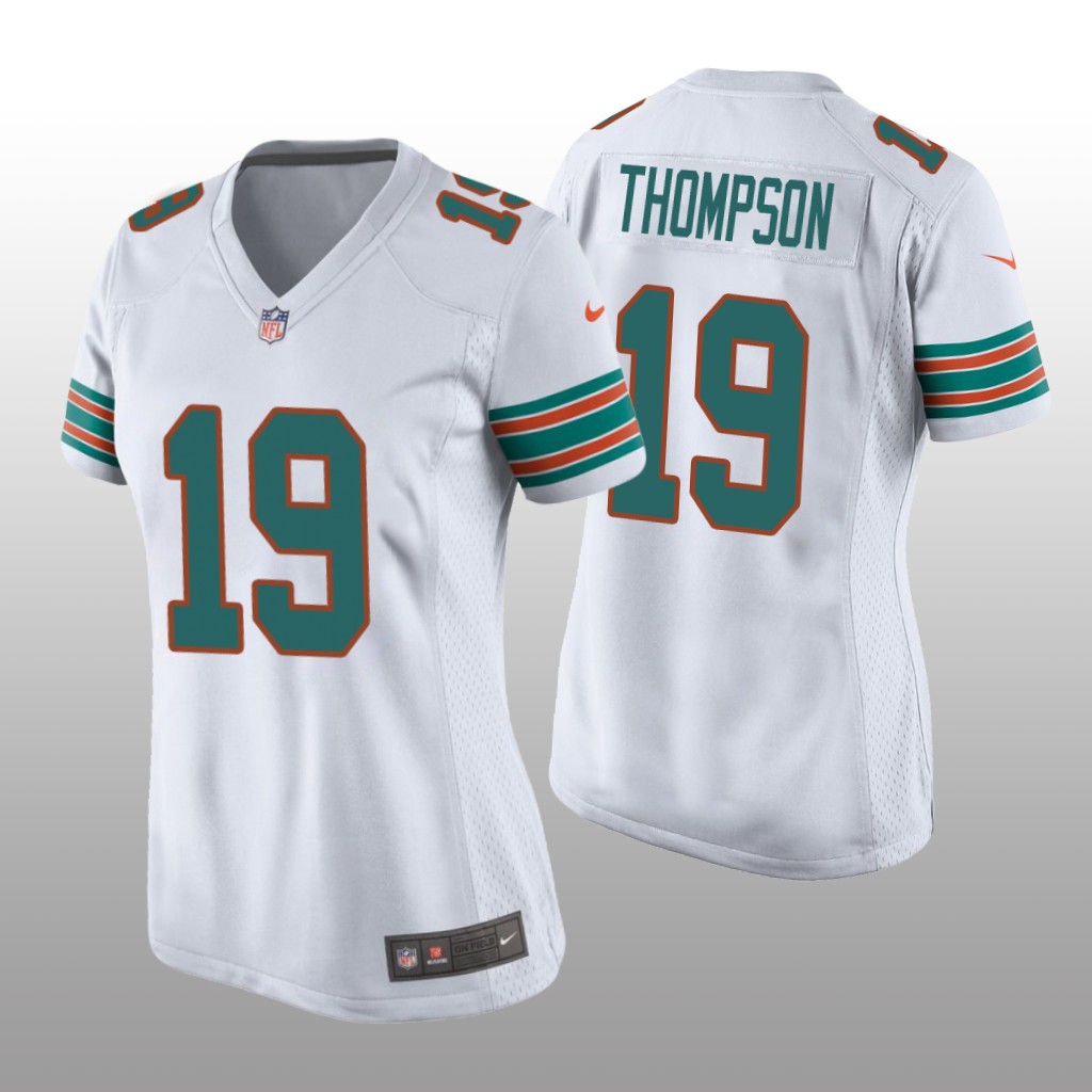 Miami Dolphins Skylar Thompson White Jersey Throwback Game - Women's