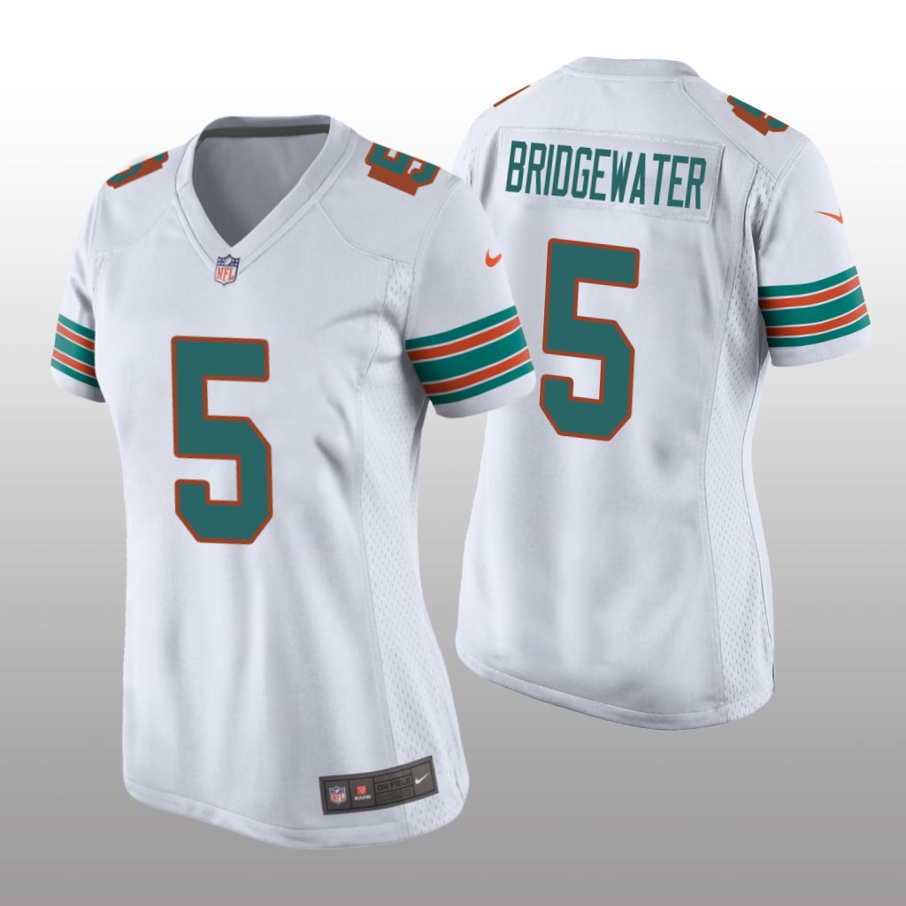 Miami Dolphins Teddy Bridgewater White Jersey Throwback Game - Women's