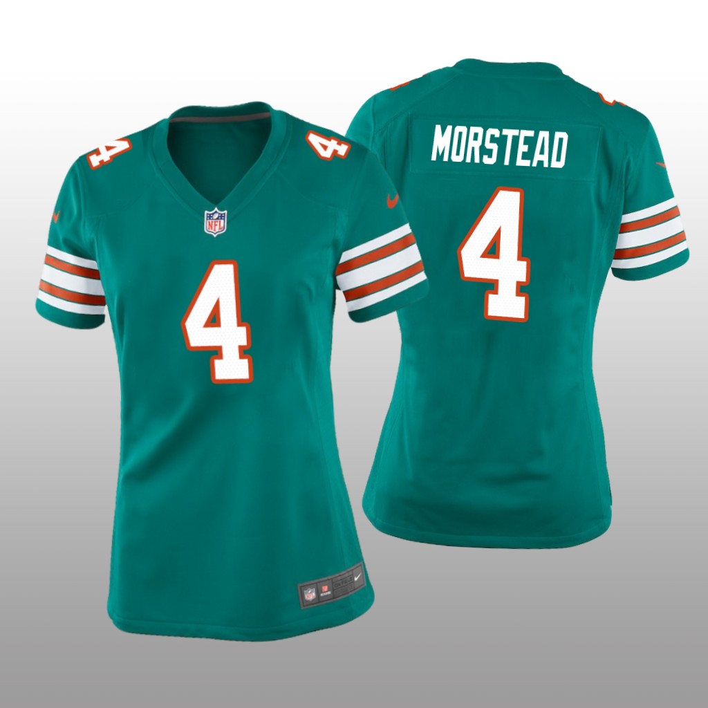 Miami Dolphins Thomas Morstead Aqua Jersey Throwback Game - Women's