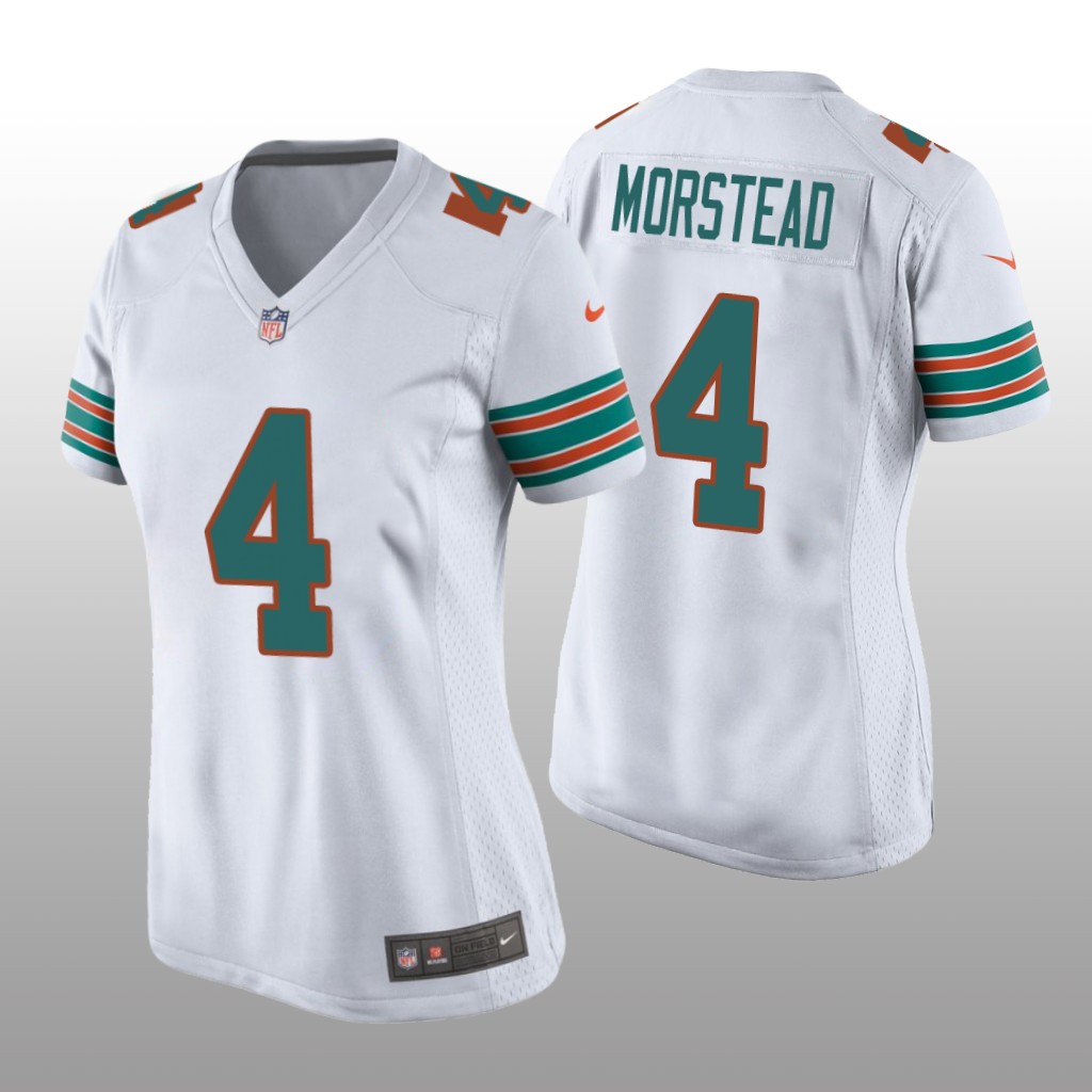 Miami Dolphins Thomas Morstead White Jersey Throwback Game - Women's