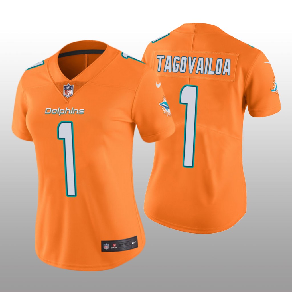 Miami Dolphins Tua Tagovailoa Orange Jersey Color Rush Limited - Women's