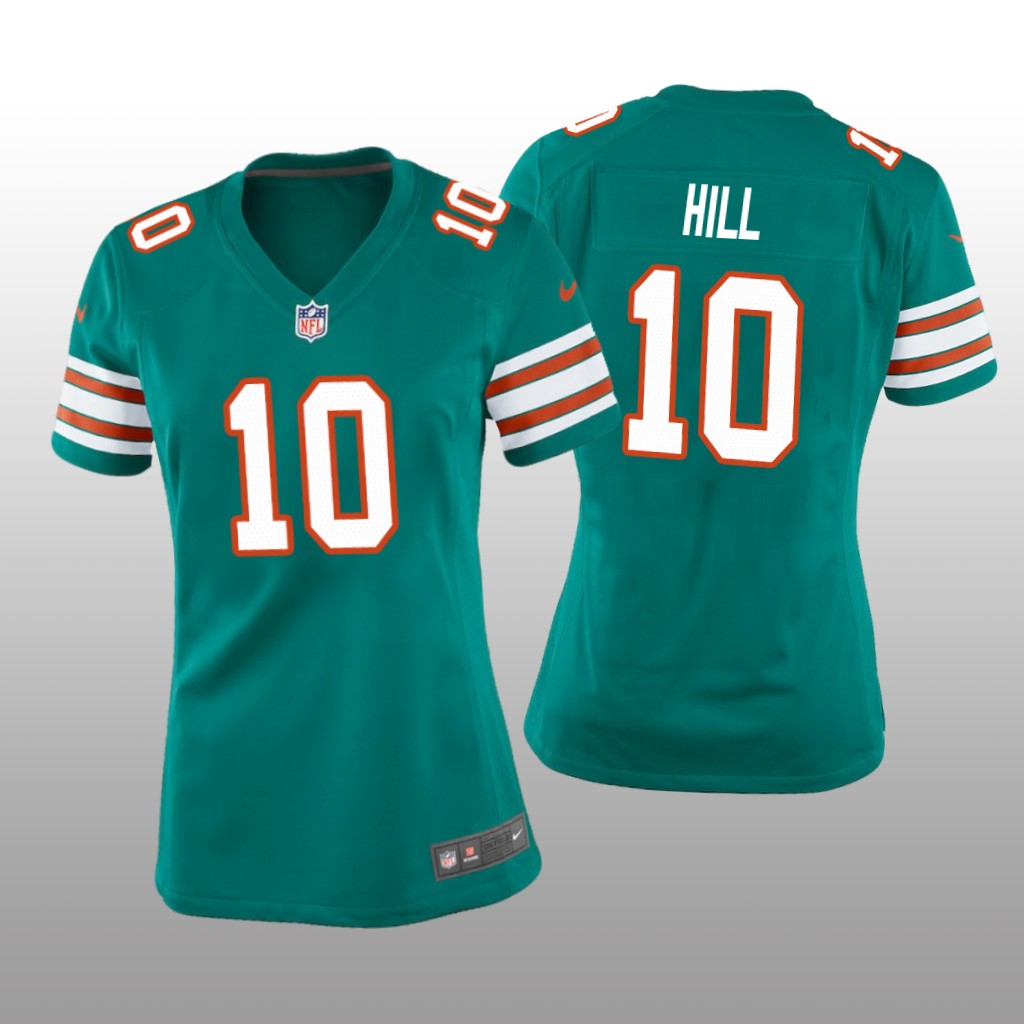 Miami Dolphins Tyreek Hill Aqua Jersey Throwback Game - Women's