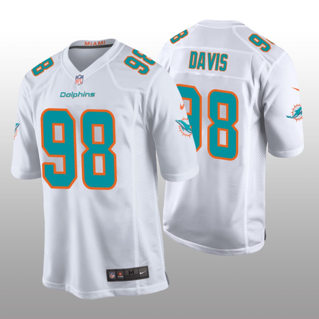Miami Dolphins White 2020 NFL Draft Raekwon Davis Game Jersey