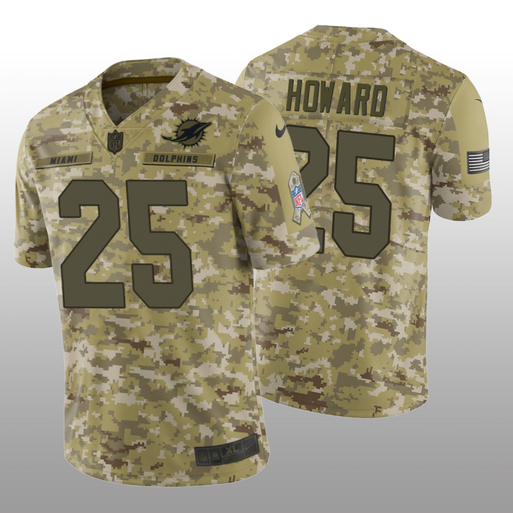 Miami Dolphins Xavien Howard #25 Salute to Service Jersey - Camo