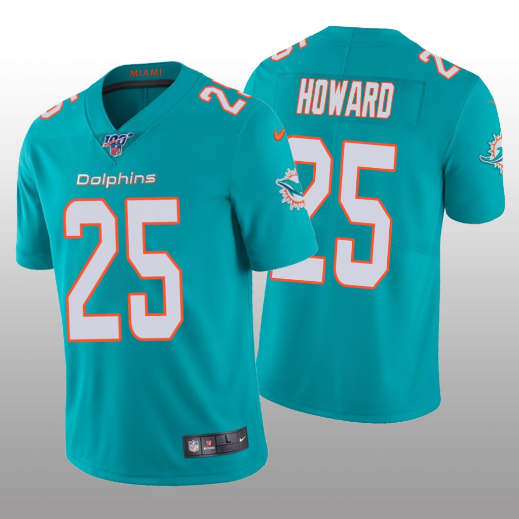 Miami Dolphins Xavien Howard Aqua Vapor Limited Jersey 100th Season - Men's