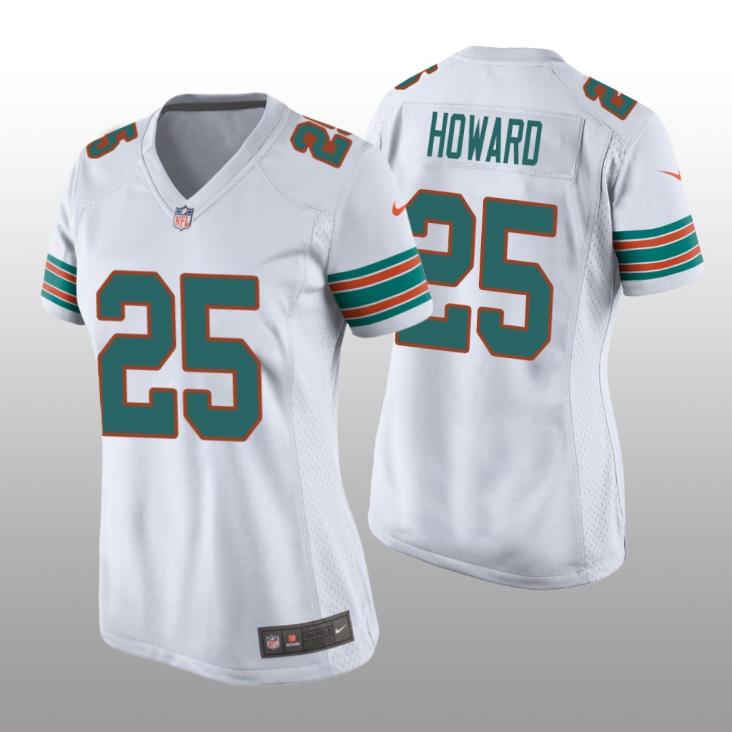 Miami Dolphins Xavien Howard White Jersey Throwback Game - Women's