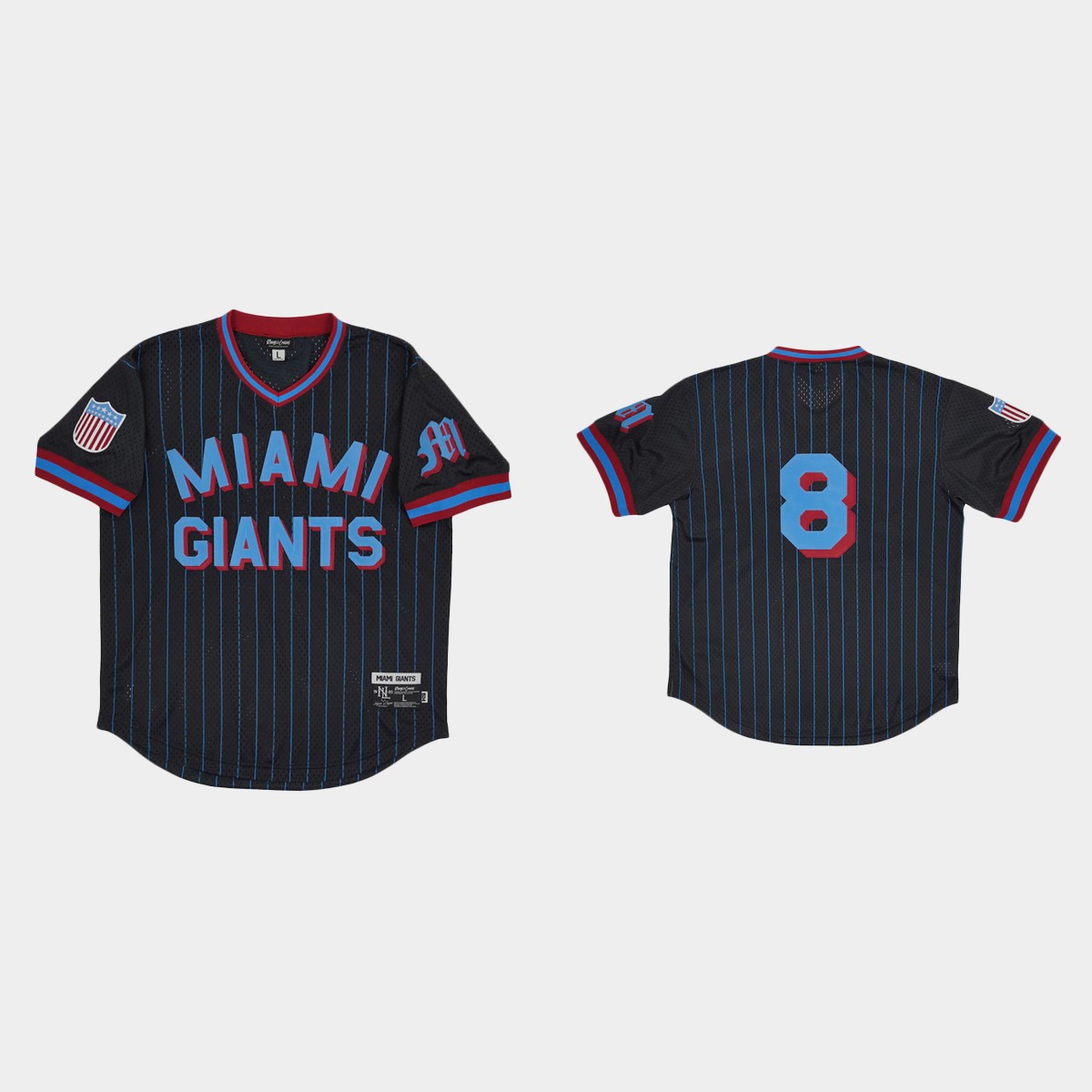 Miami Giants #8 Rings And Crwns Mesh Jersey - Black