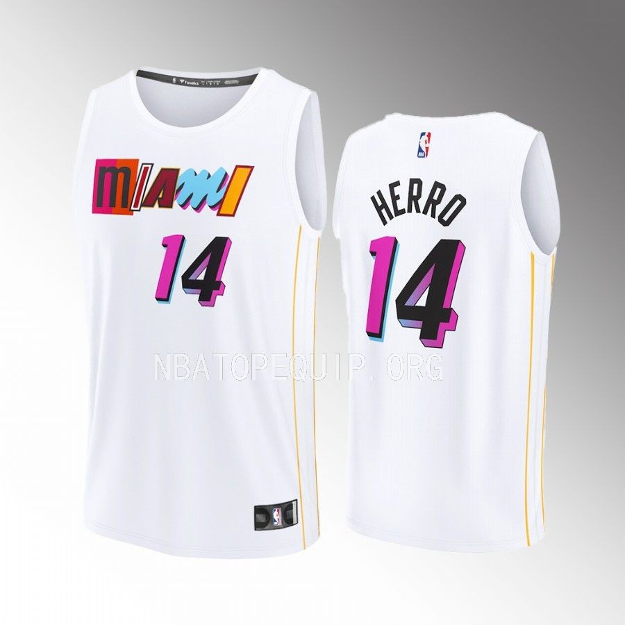 Miami Heat #14 Tyler Herro City Edition Jersey 2022-23 Fastbreak White