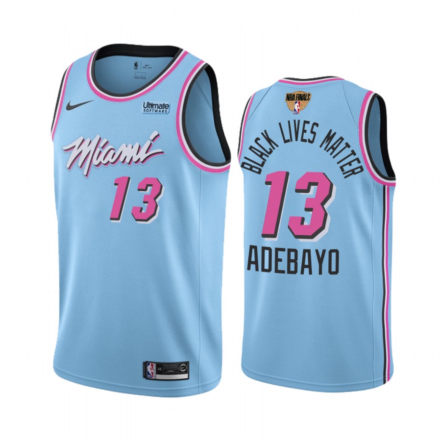 Miami Heat Bam Adebayo 2020 Eastern Conference Champs Blue Jersey Black Lives Matter