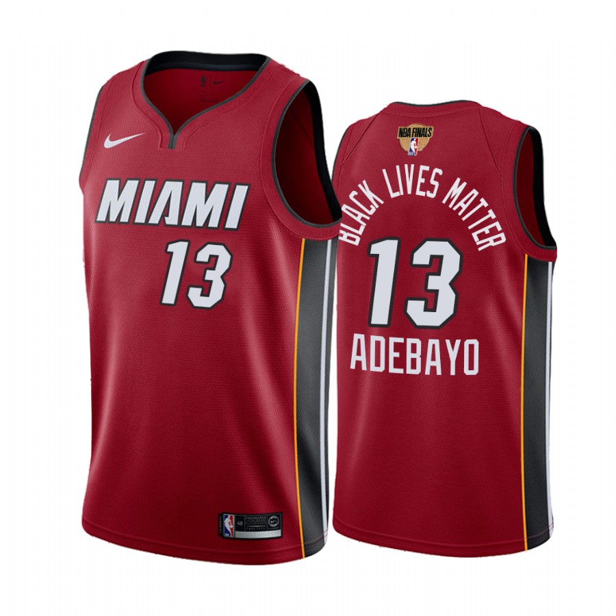 Miami Heat Bam Adebayo 2020 Eastern Conference Champs Red Jersey Social Justice BLM