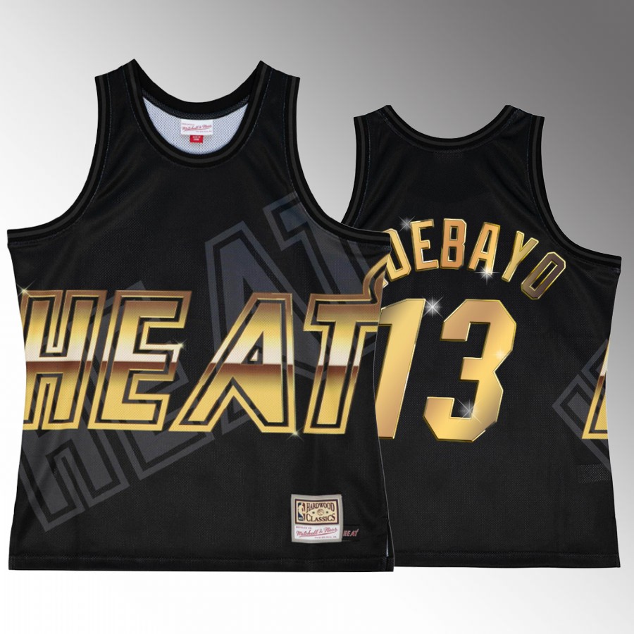 Miami Heat Bam Adebayo Black Big Face 4.0 Men Jersey Golden Logo