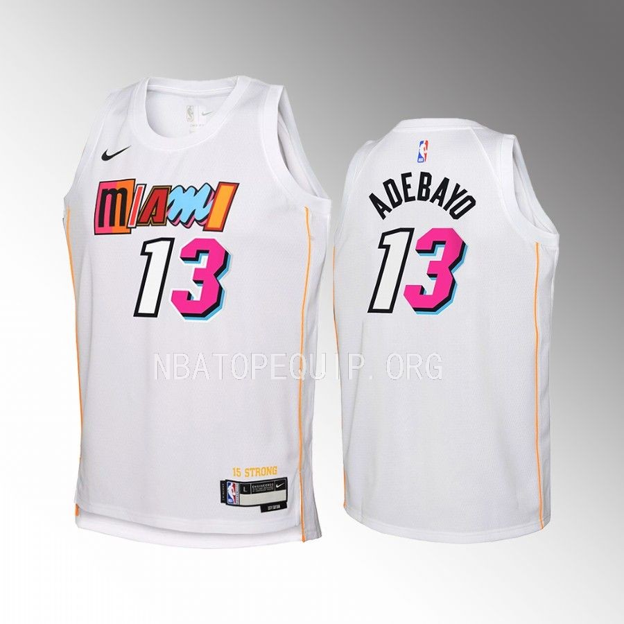 Miami Heat Bam Adebayo City Edition White Youth Jersey Swingman #13