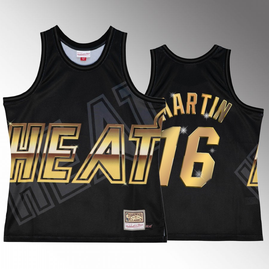 Miami Heat Caleb Martin Black Big Face 4.0 Men Jersey Golden Logo