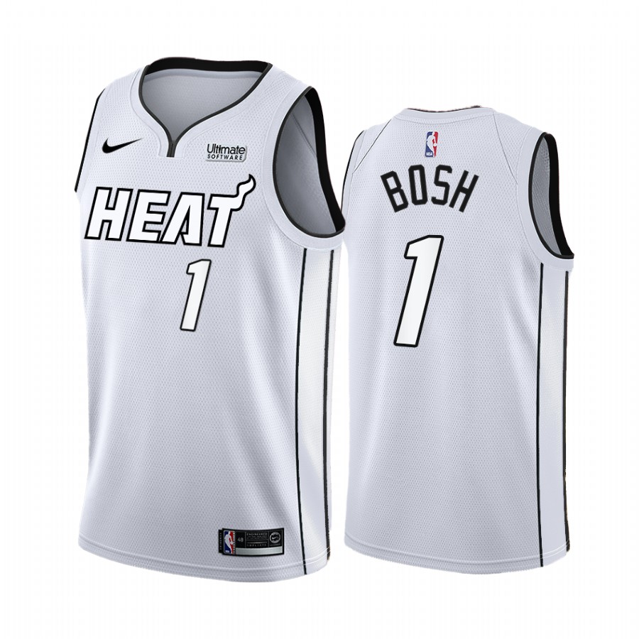 Miami Heat Chris Bosh White Hot 2022 NBA Playoffs #1 Jersey