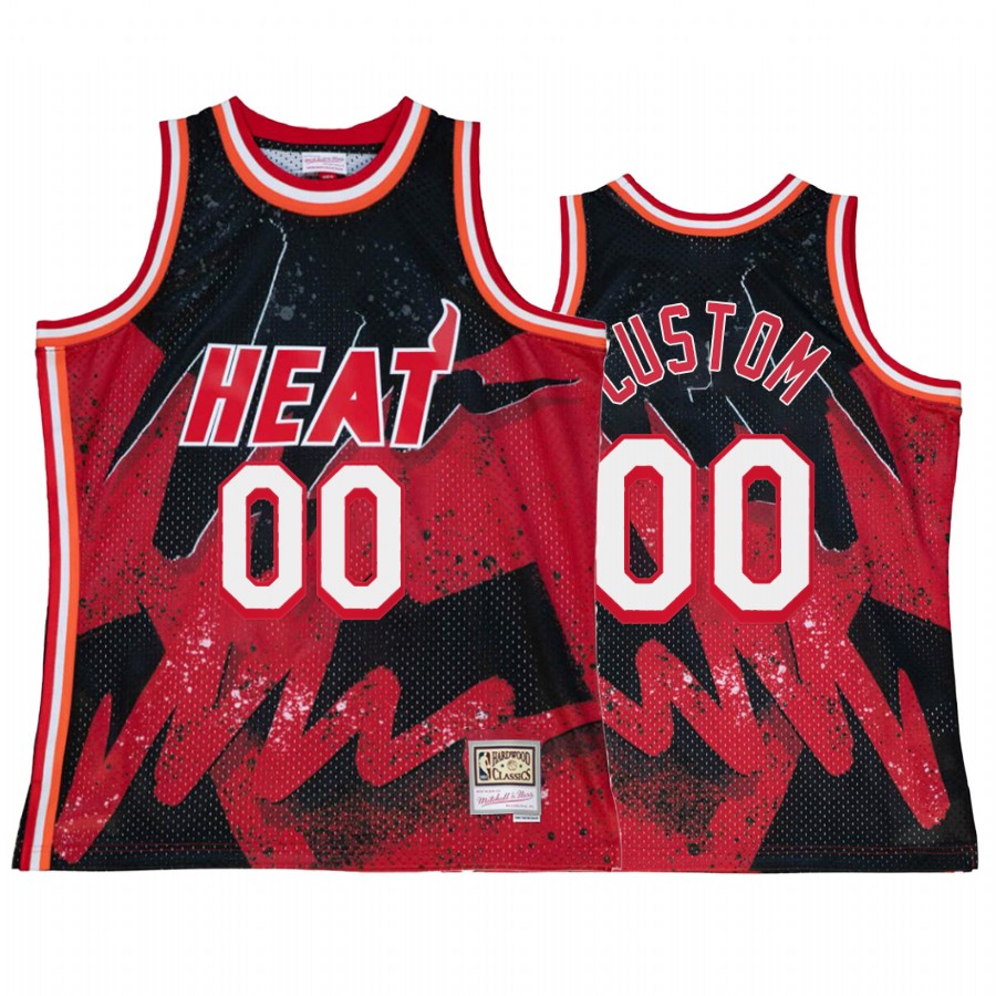 Miami Heat Custom Hyper Hoop #00 Red Throwback 90s Jersey