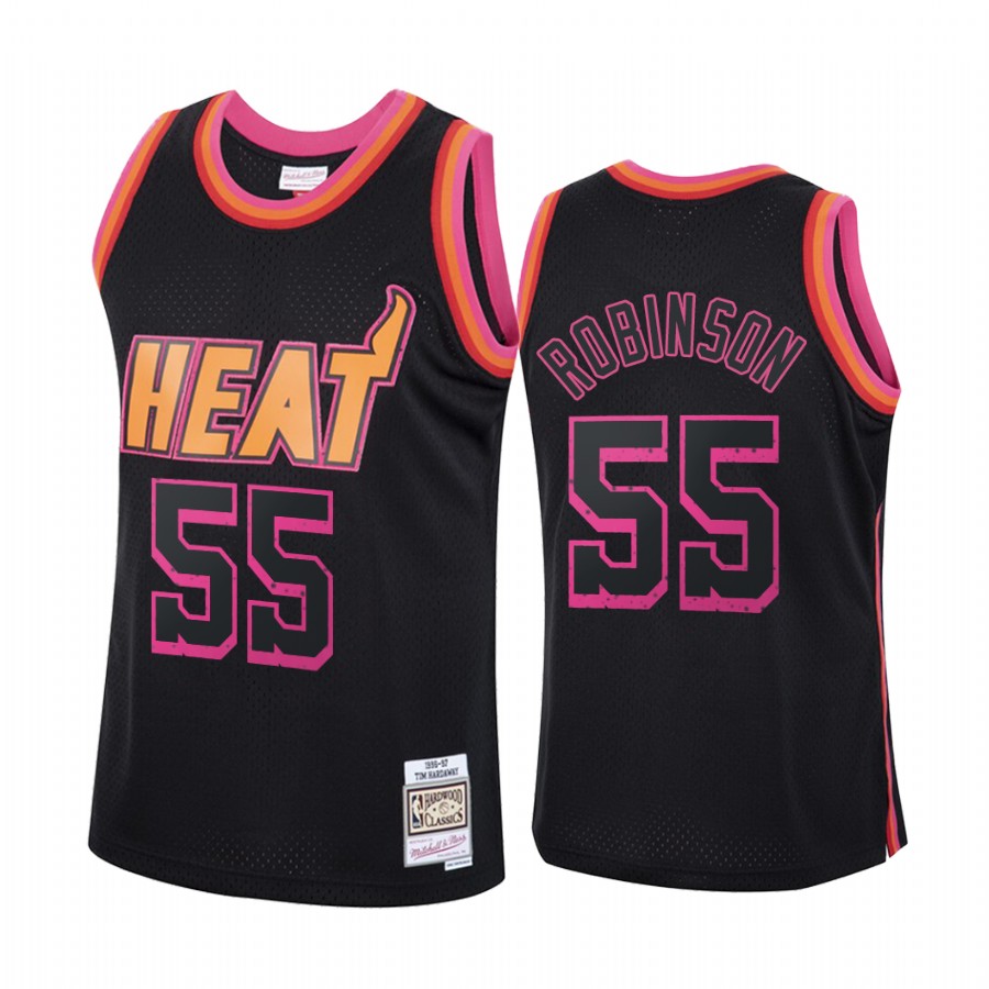 Miami Heat Duncan Robinson Black Rings Collection HWC Jersey #55