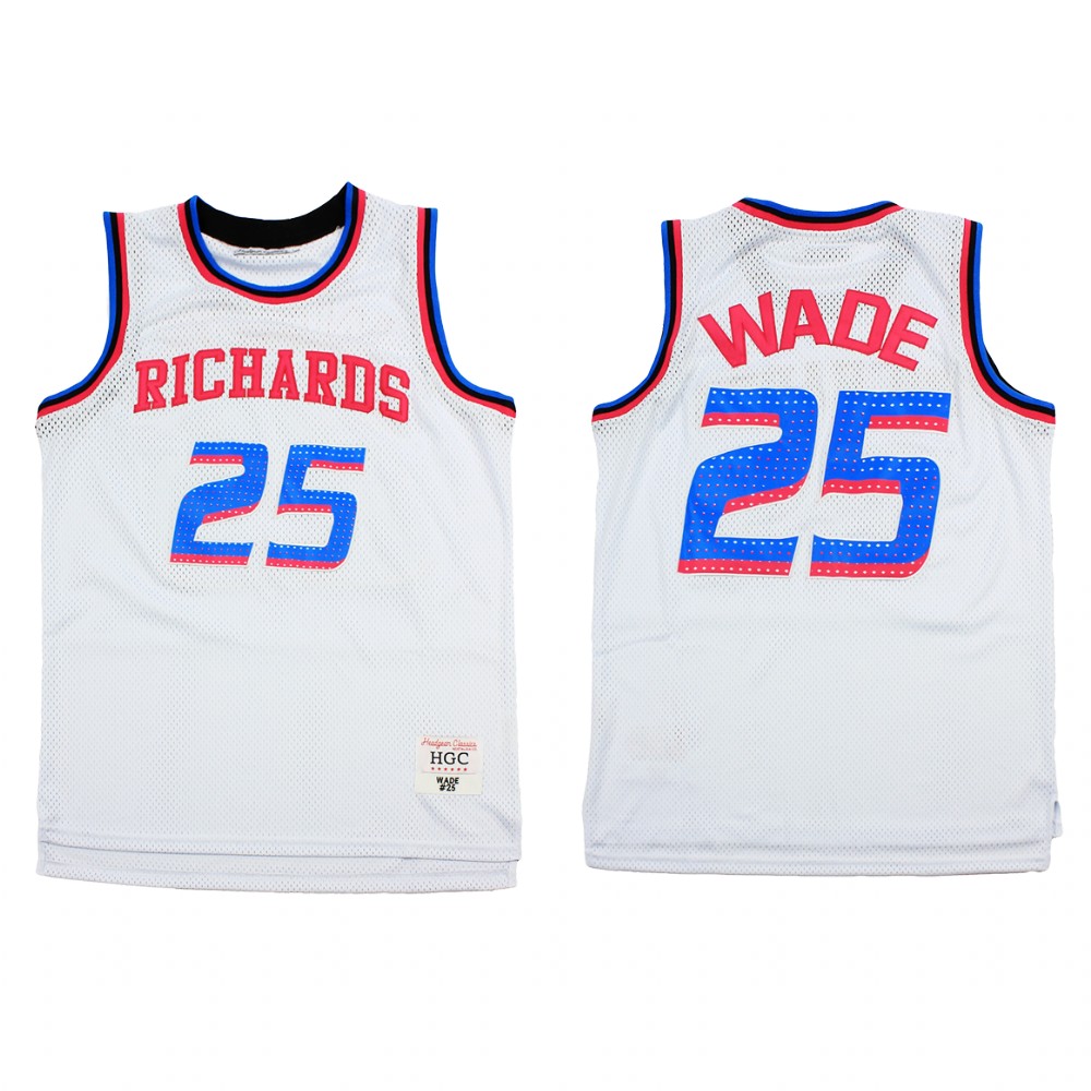 Miami Heat Dwayne Wade White Alternate Richards High School  Jersey