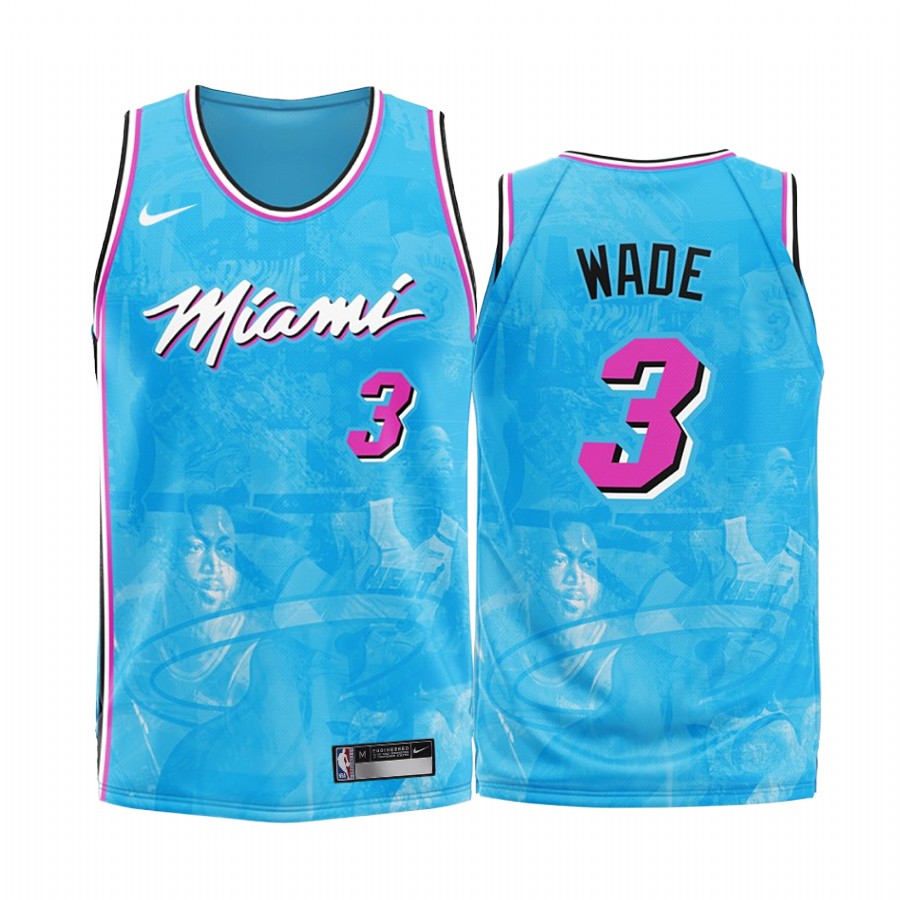 Miami Heat Dwyane Wade #3 Blue 2020 Fashion Edition Jersey