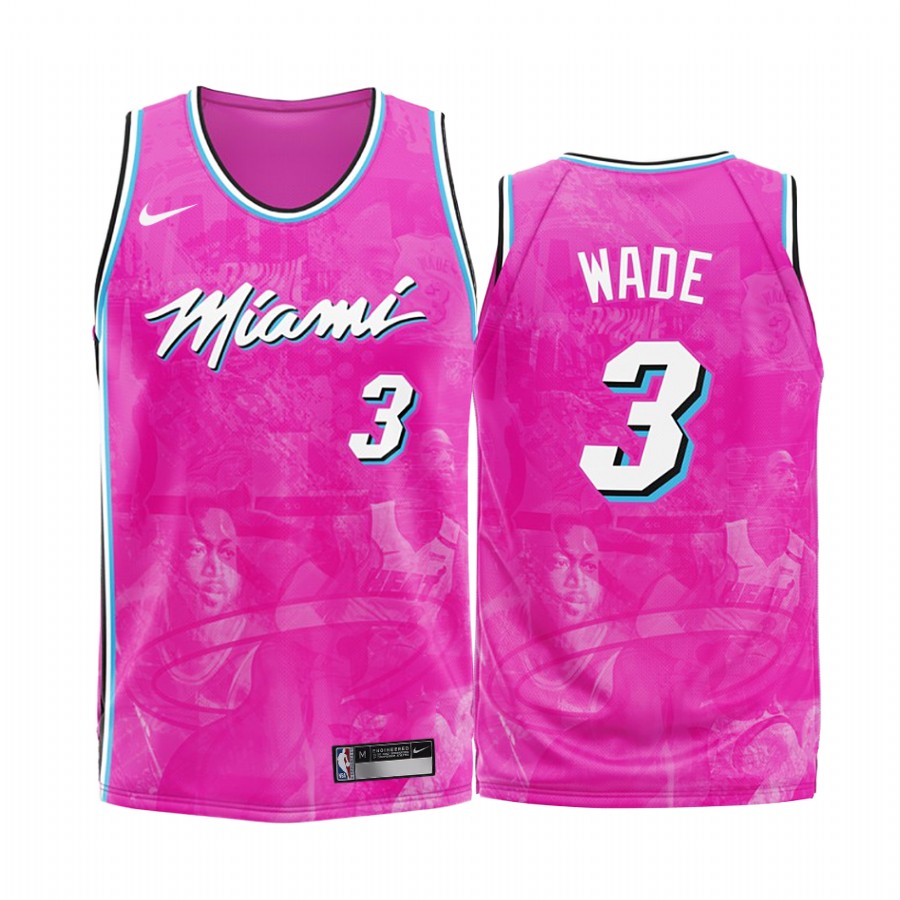 Miami Heat Dwyane Wade #3 Pink 2020 Fashion Edition Jersey