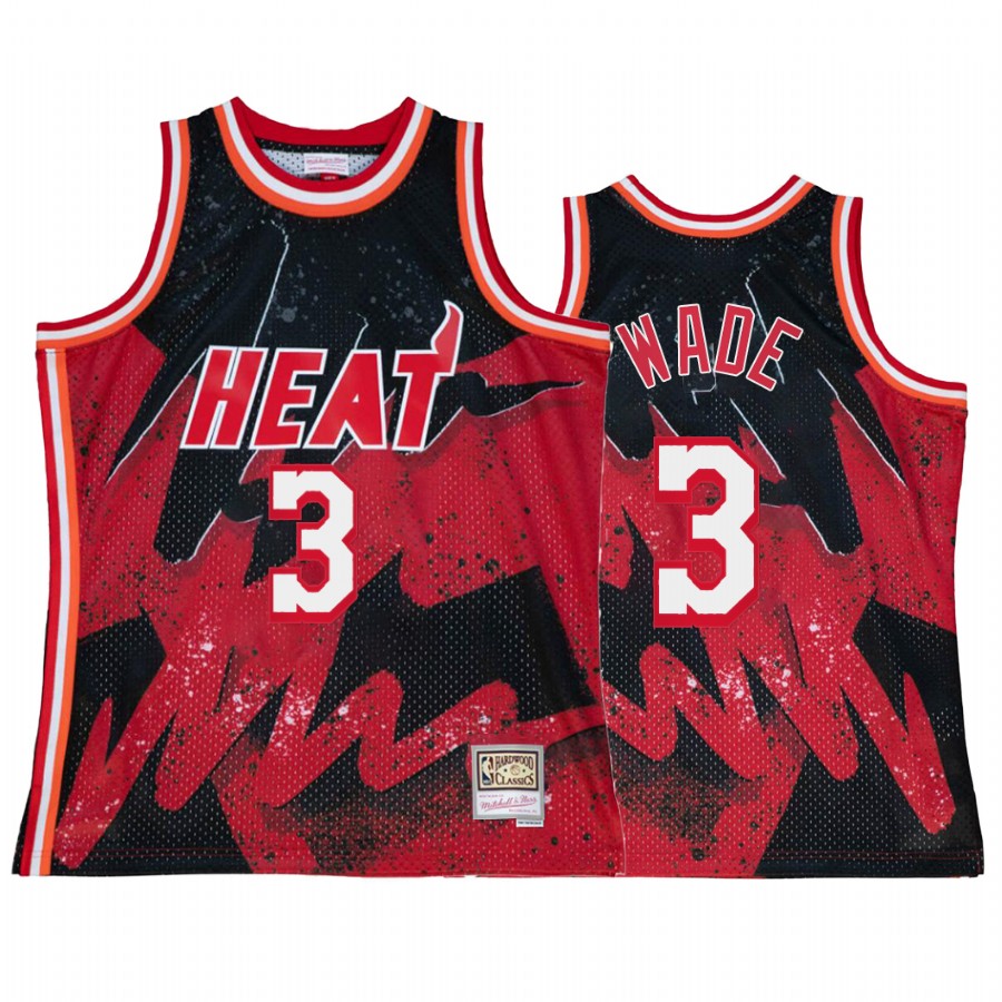 Miami Heat Dwyane Wade Hyper Hoop #3 Red Throwback 90s Jersey