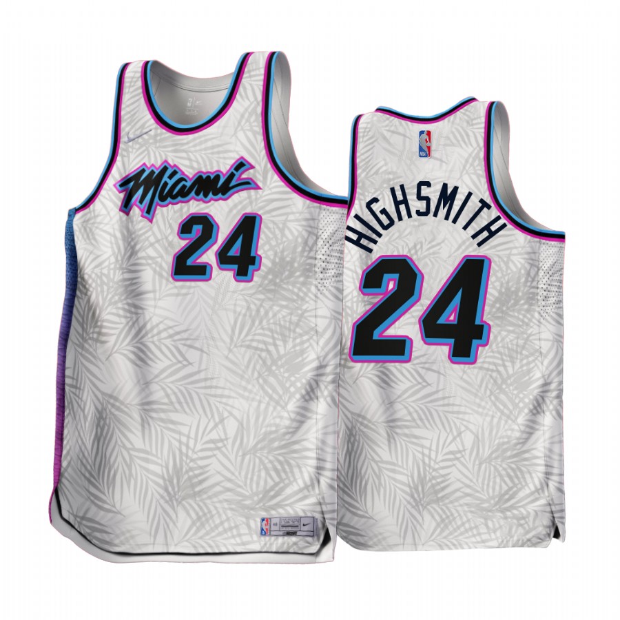 Miami Heat Haywood Highsmith 2022-23 Earned Edition White #24 Jersey