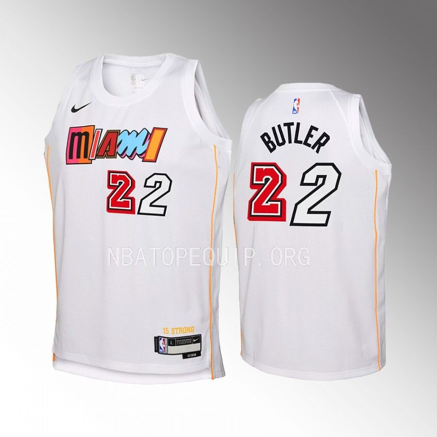 Miami Heat Jimmy Butler City Edition White Youth Jersey Swingman #22