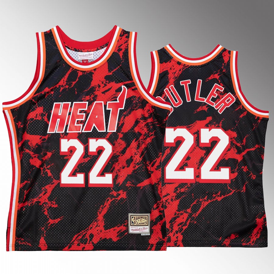 Miami Heat Jimmy Butler Marble Swingman #22 Red Hardwood Classics Jersey