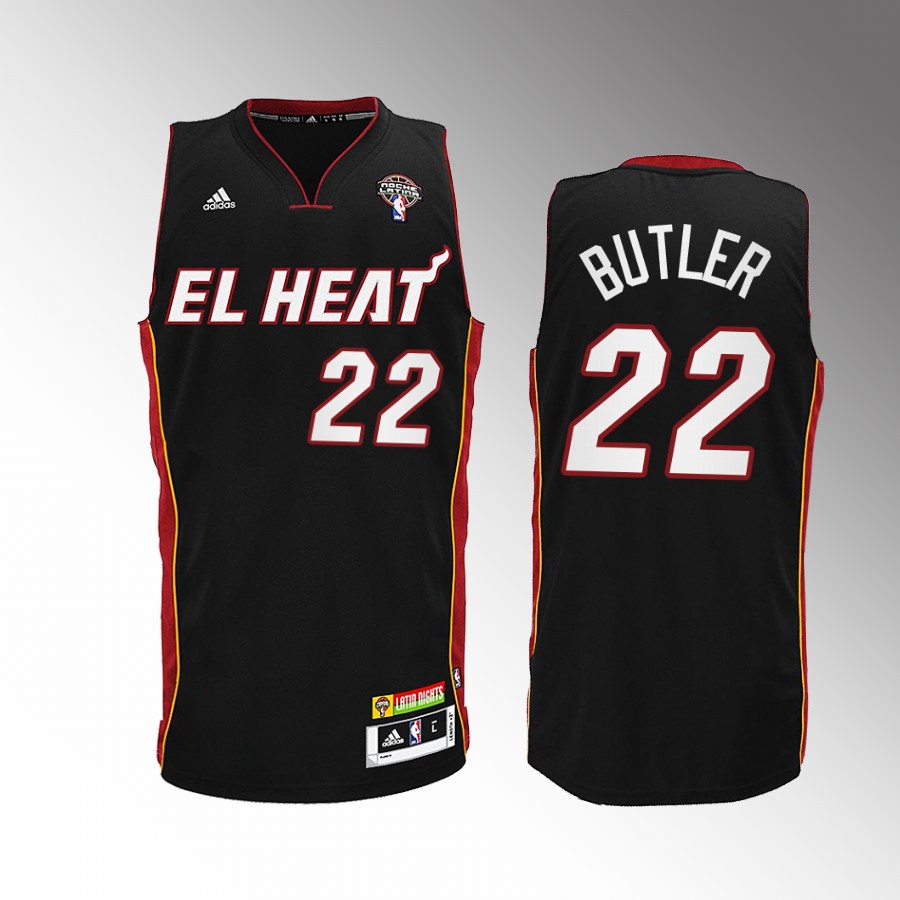 Miami Heat Jimmy Butler Noche Latina #22 Black Throwback Jersey