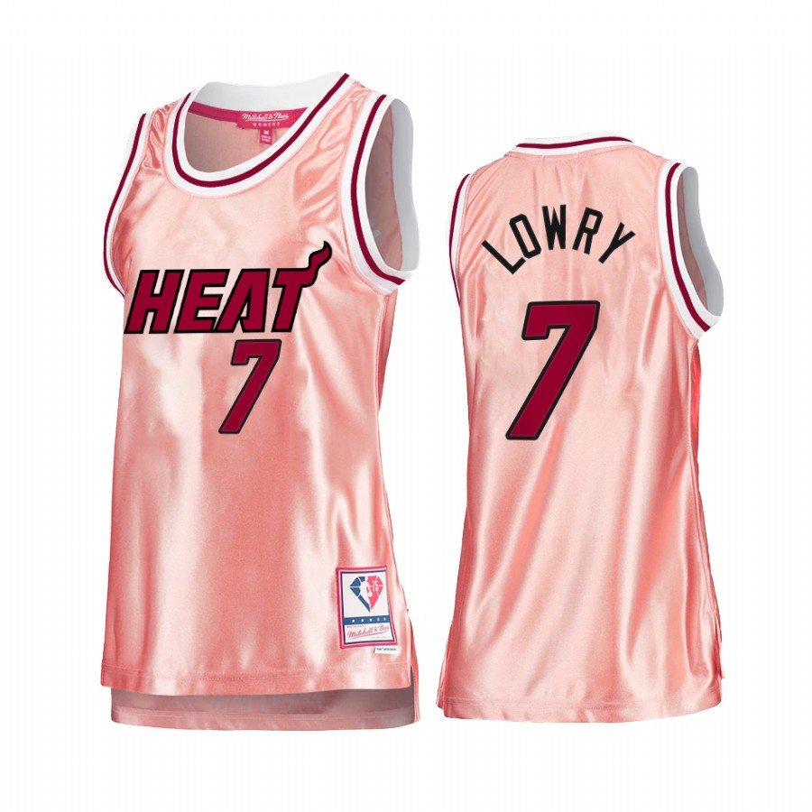 Miami Heat Kyle Lowry Rose Gold Pink 75th Anniversary Women's Jersey #7