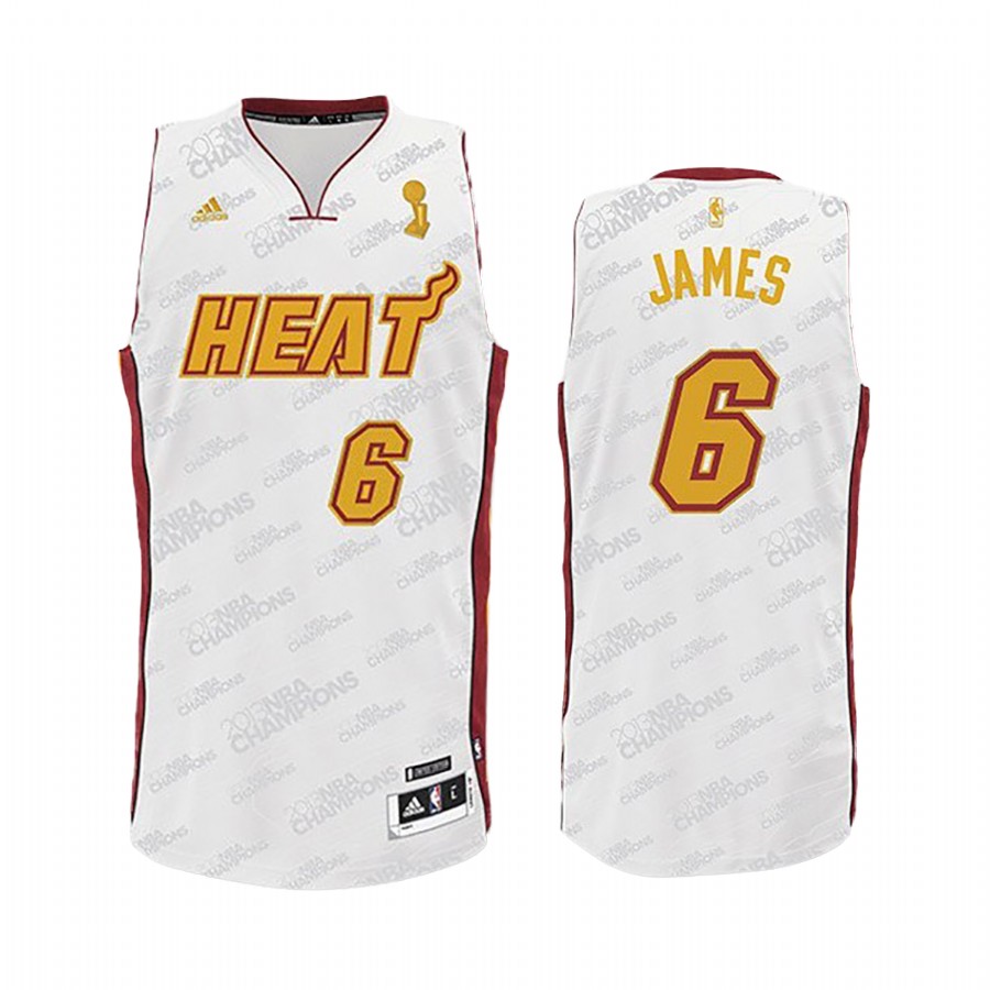 Miami Heat LeBron James #6 White Finals Championship Trophy Jersey