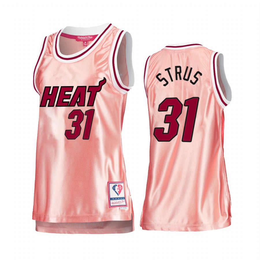Miami Heat Max Strus Rose Gold Pink 75th Anniversary Women's Jersey #31