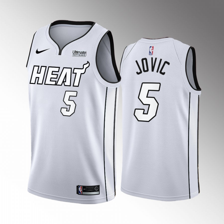 Miami Heat Nikola Jovic #5 White Hot White Jersey 2022 NBA Draft