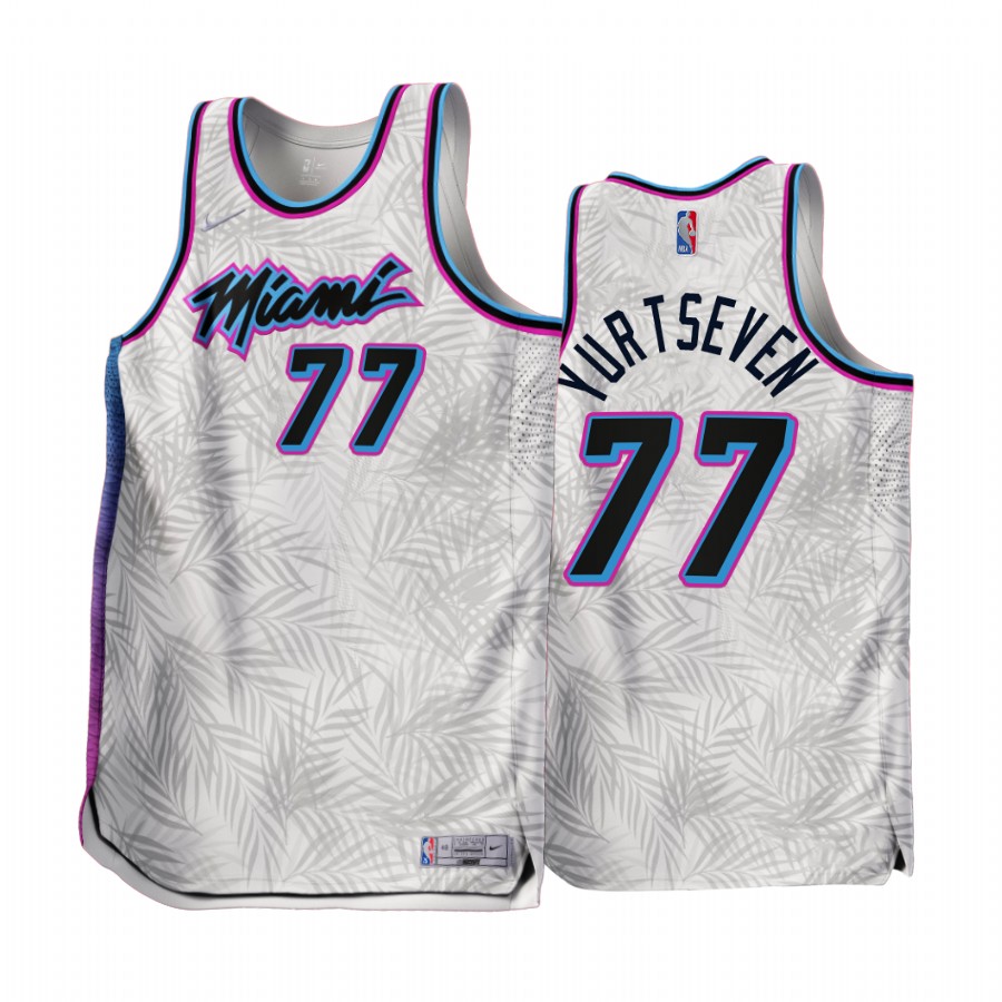 Miami Heat Omer Yurtseven 2022-23 Earned Edition White #77 Jersey