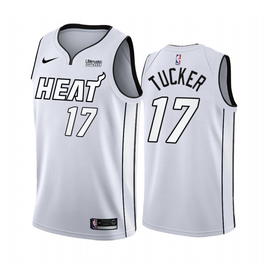 Miami Heat P.J. Tucker White Hot 2022 NBA Playoffs #17 Jersey