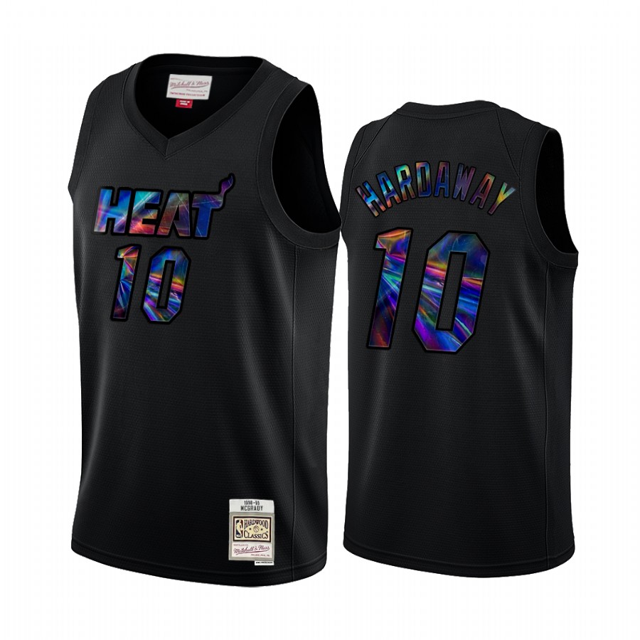 Miami Heat Tim Hardaway #10 Jersey Iridescent HWC Limited Black Holographic