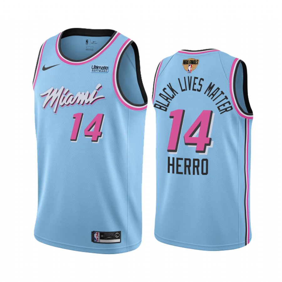 Miami Heat Tyler Herro 2020 Eastern Conference Champs Blue Jersey Black Lives Matter