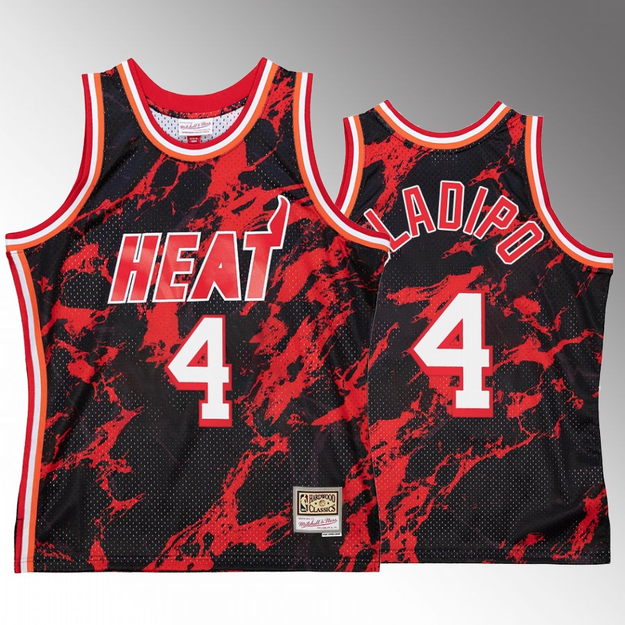 Miami Heat Victor Oladipo Marble Swingman #4 Red Hardwood Classics Jersey