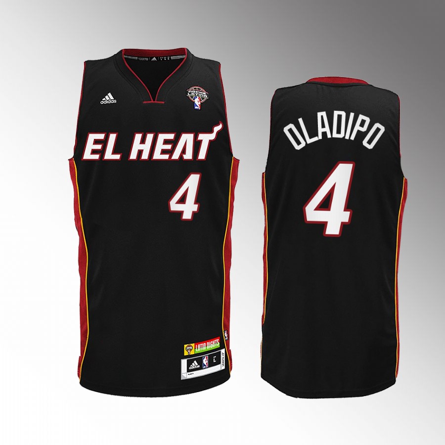 Miami Heat Victor Oladipo Noche Latina #4 Black Throwback Jersey