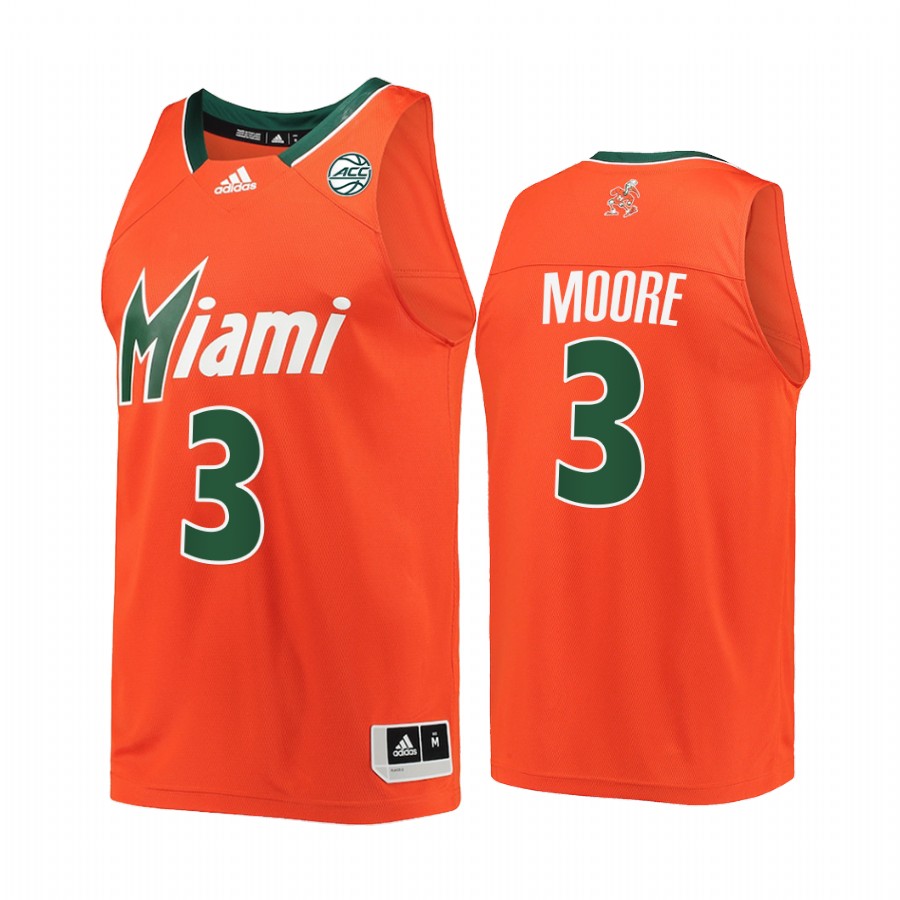 Miami Hurricanes Charlie Moore Jersey 2022 Reverse Retro Orange Uniform