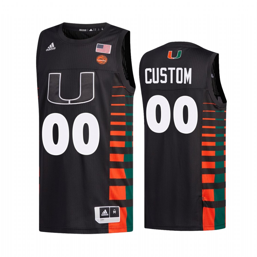 Miami Hurricanes Custom Jersey 2022 College  Black Uniform