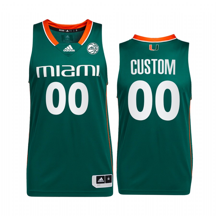 Miami Hurricanes Custom Jersey 2022 College  Green Uniform